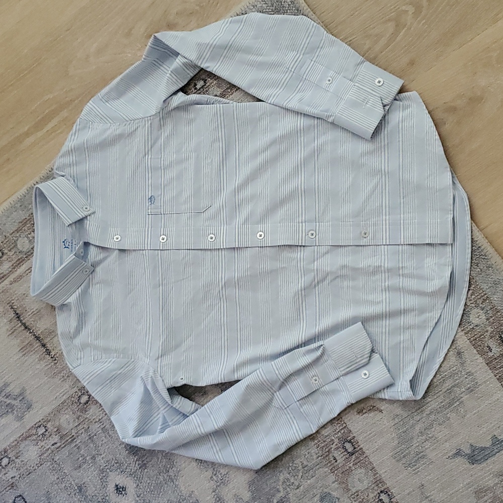 Southern Tide Intercoastal Plaid Performance Button Down Shirt szL (12-14).